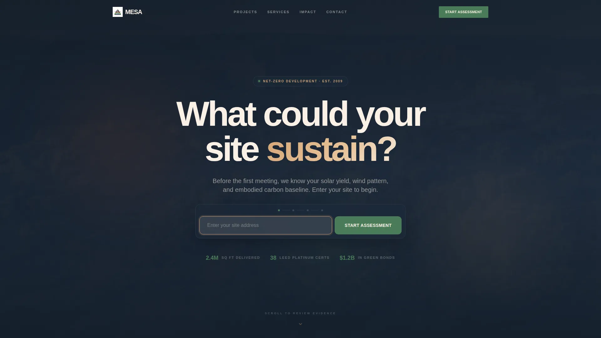 Net-Zero Real Estate Developer Landing Page Template