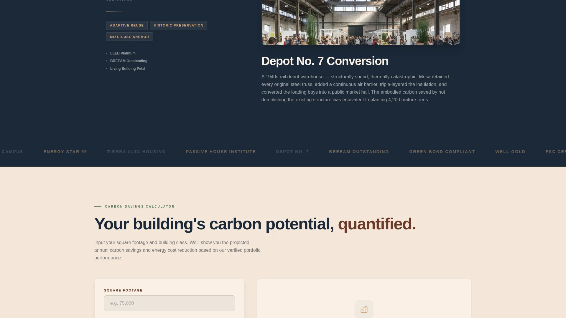 Net-Zero Real Estate Developer Landing Page Template