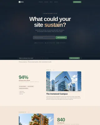 Net-Zero Real Estate Developer Landing Page Template