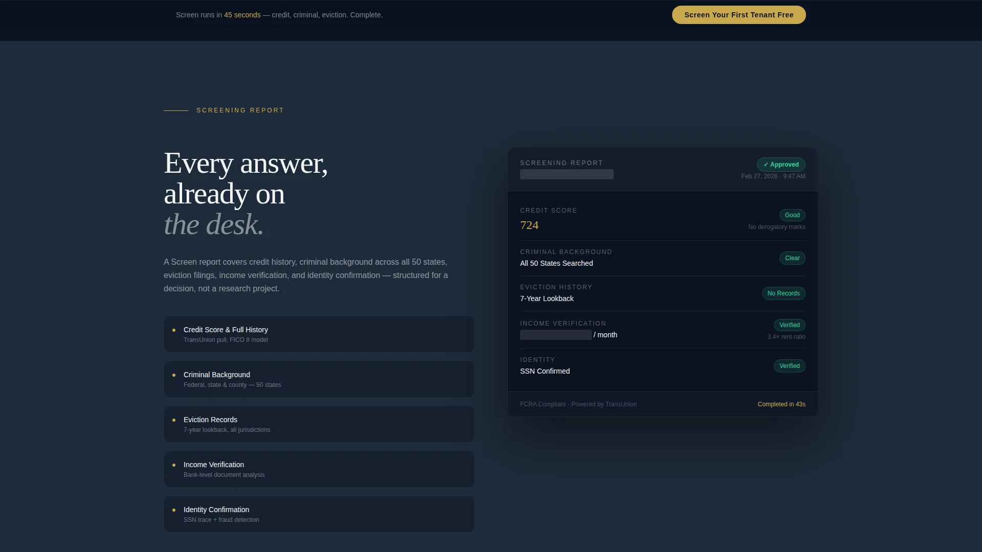 Tenant Screening Landing Page Template