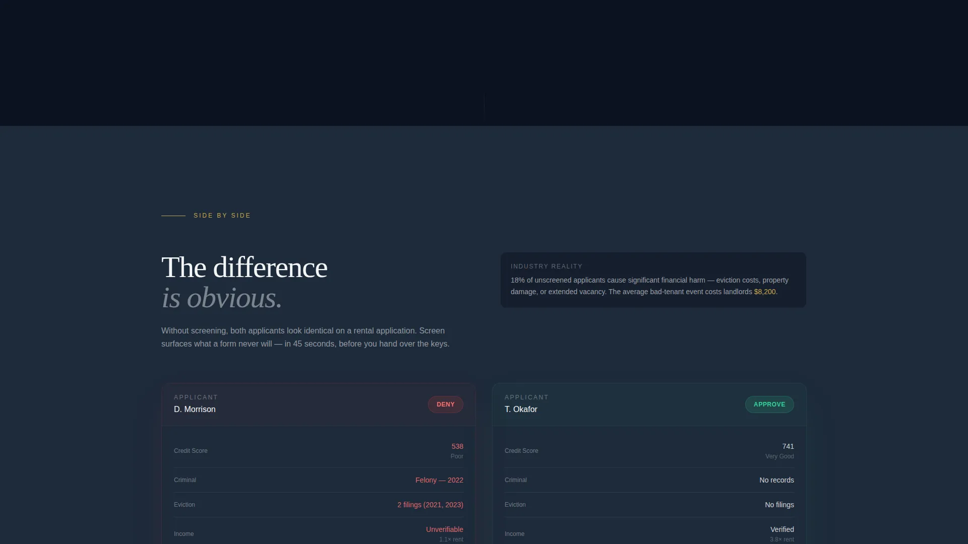 Tenant Screening Landing Page Template