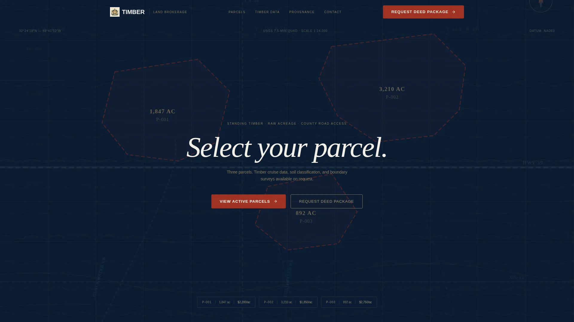 Timberland Brokerage Landing Page Template