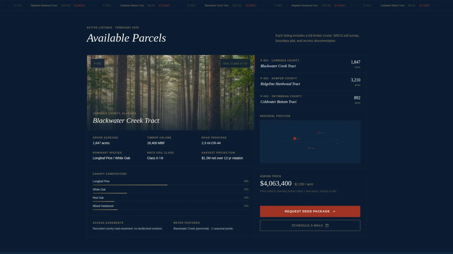 Timberland Brokerage Landing Page Template