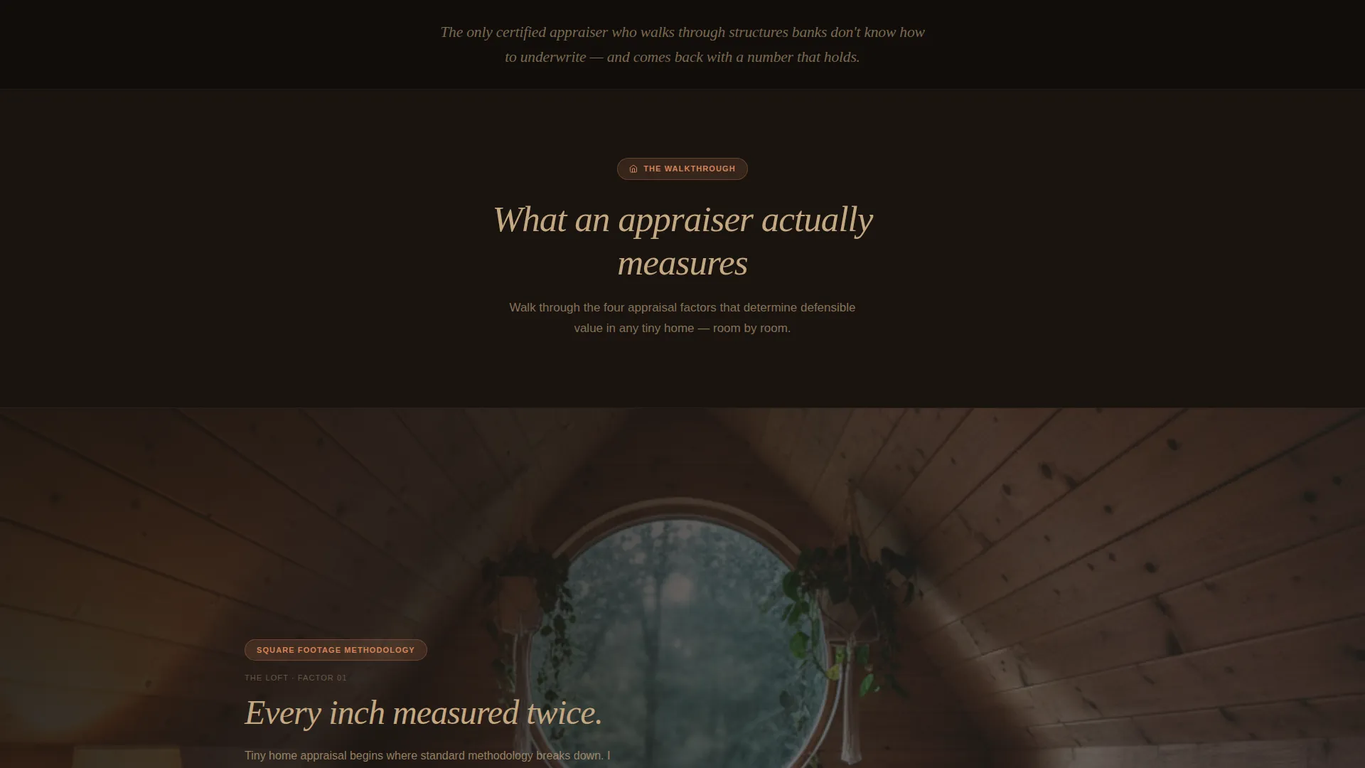 Tiny Home Appraiser Landing Page Template