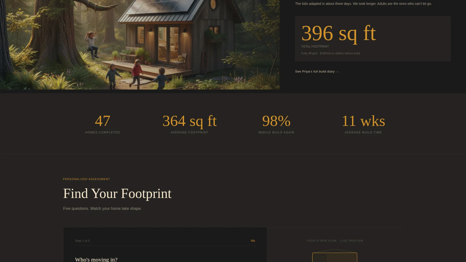 Dreamy Tiny Home Landing Page Template