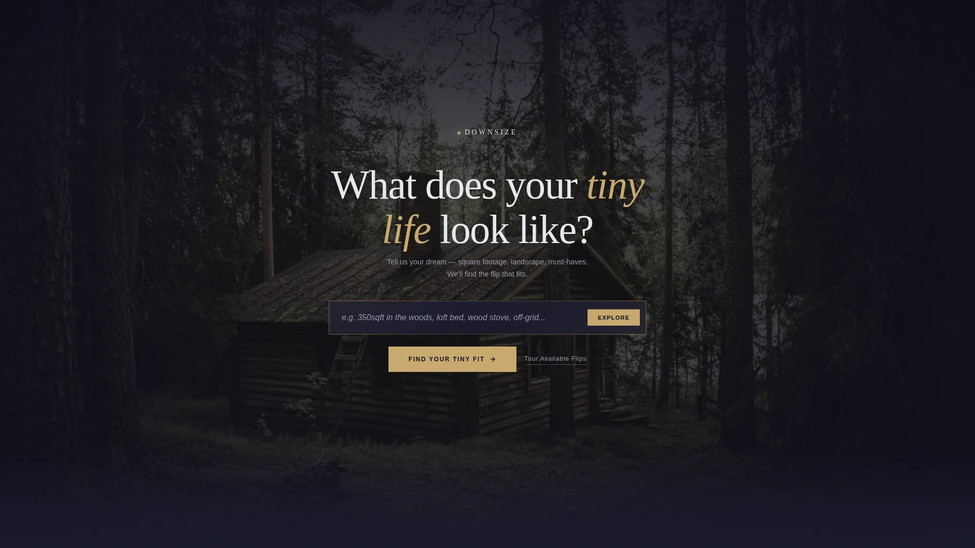 Tiny Home Flipper Immersive Landing Page Template