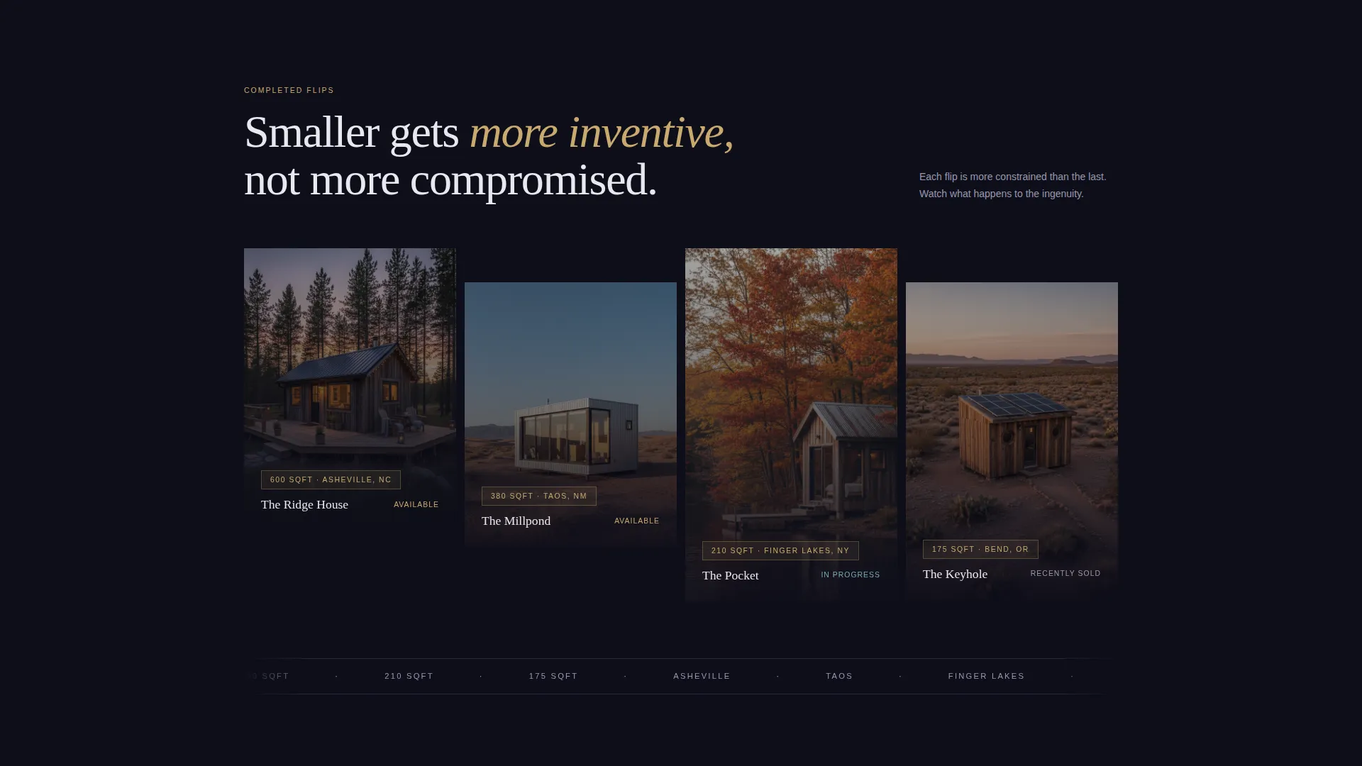 Tiny Home Flipper Immersive Landing Page Template