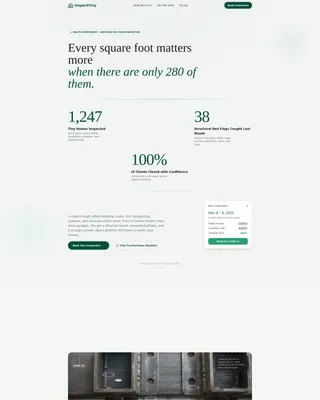 Tiny Home Inspector Landing Page Template