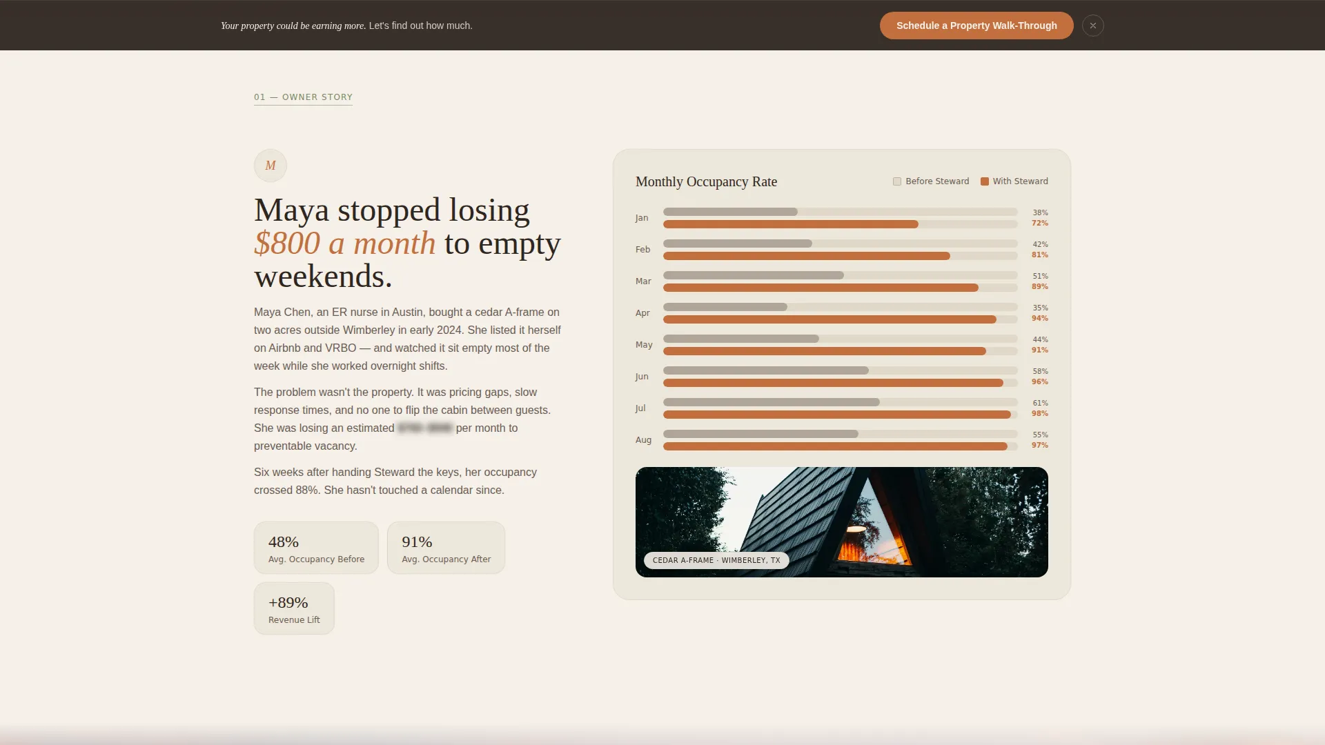 Pastoral Tiny Home Property Management Landing Page