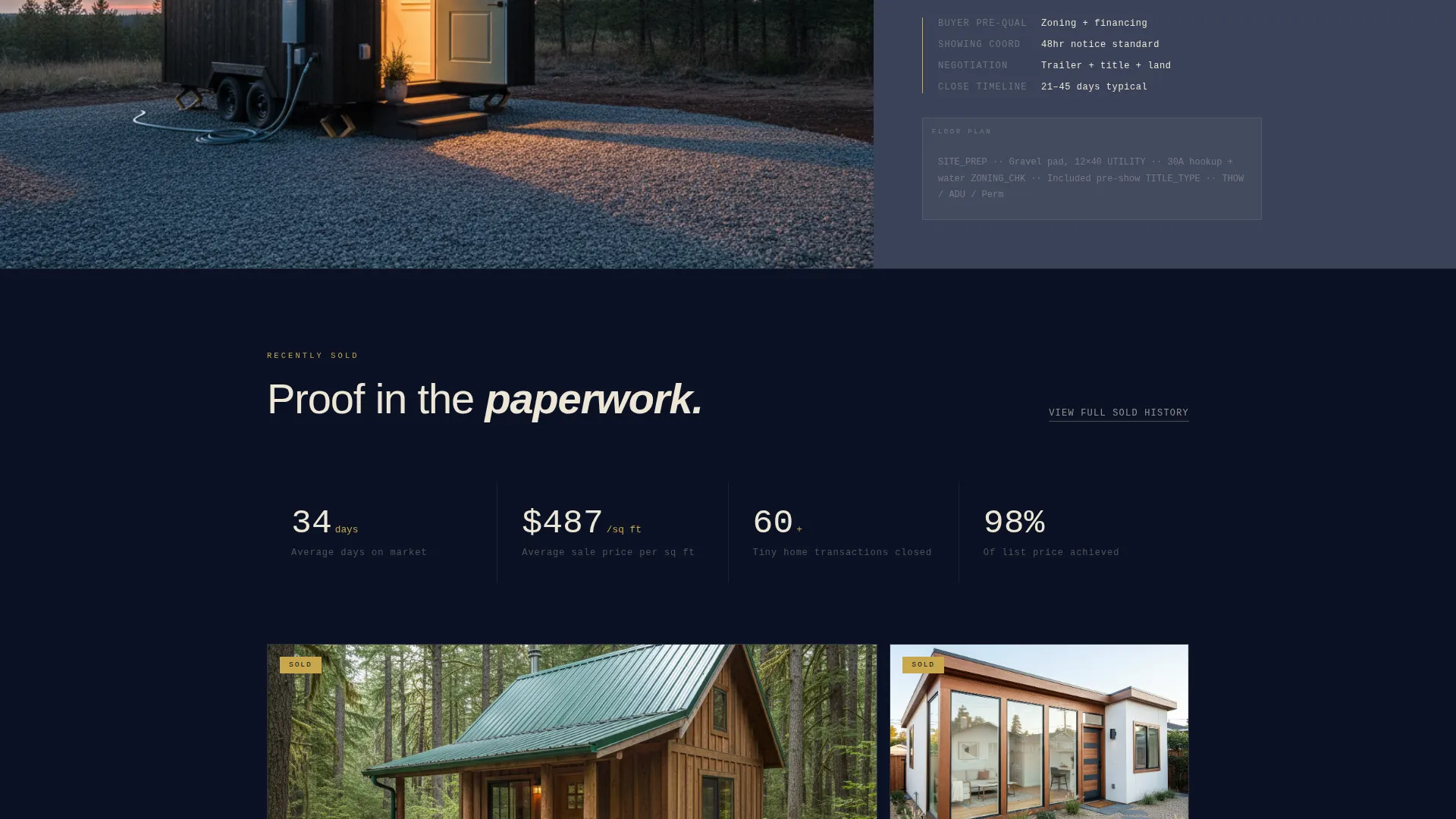 Tiny Home Real Estate Agent Landing Page Template