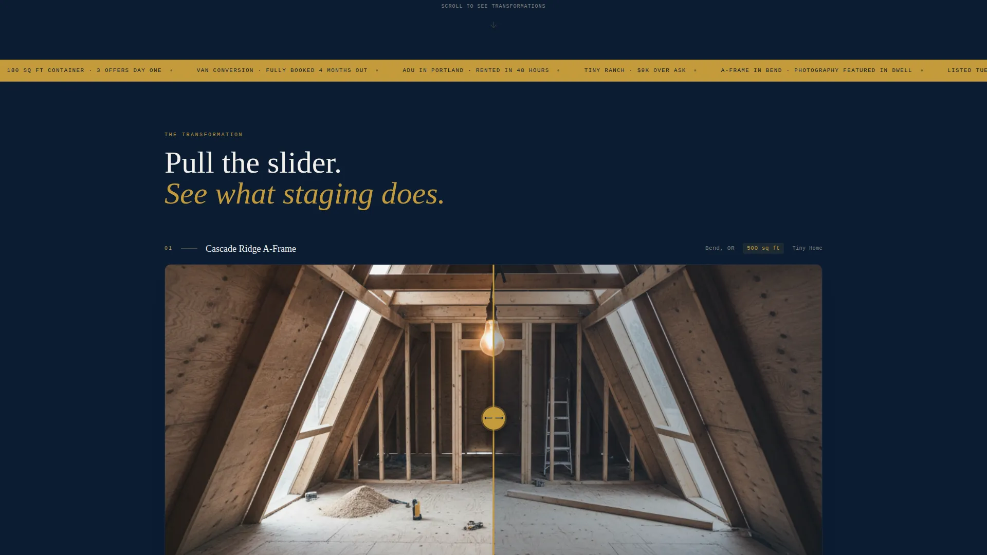 Tiny Home Staging Studio Landing Page Template