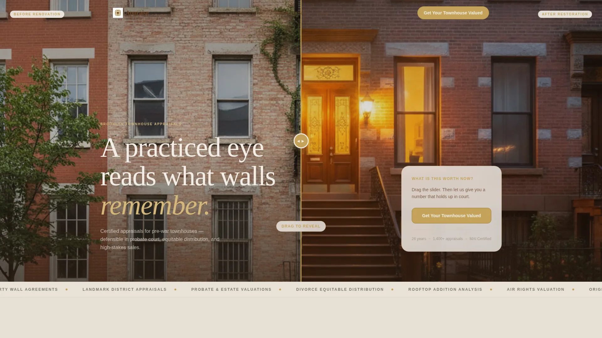 Townhouse Appraiser Gallery Landing Page Template