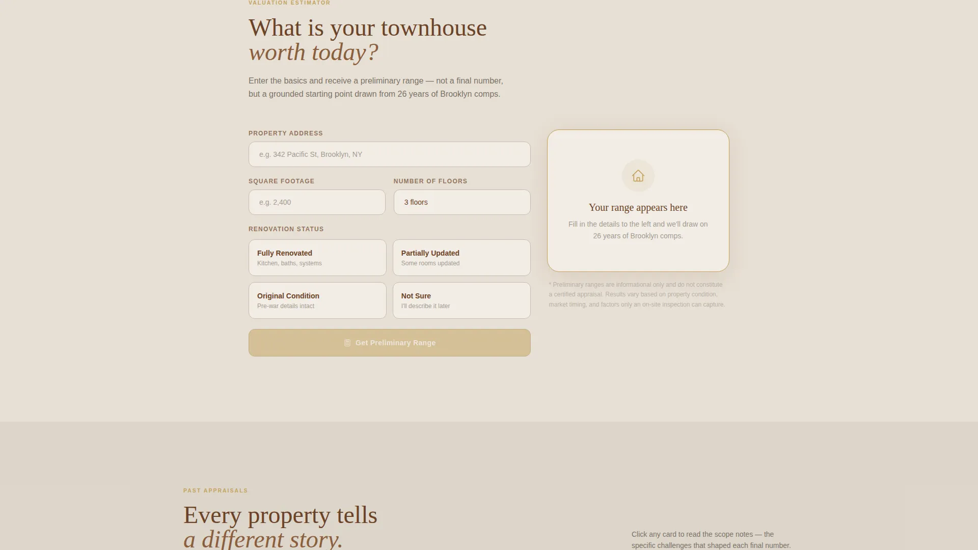 Townhouse Appraiser Gallery Landing Page Template