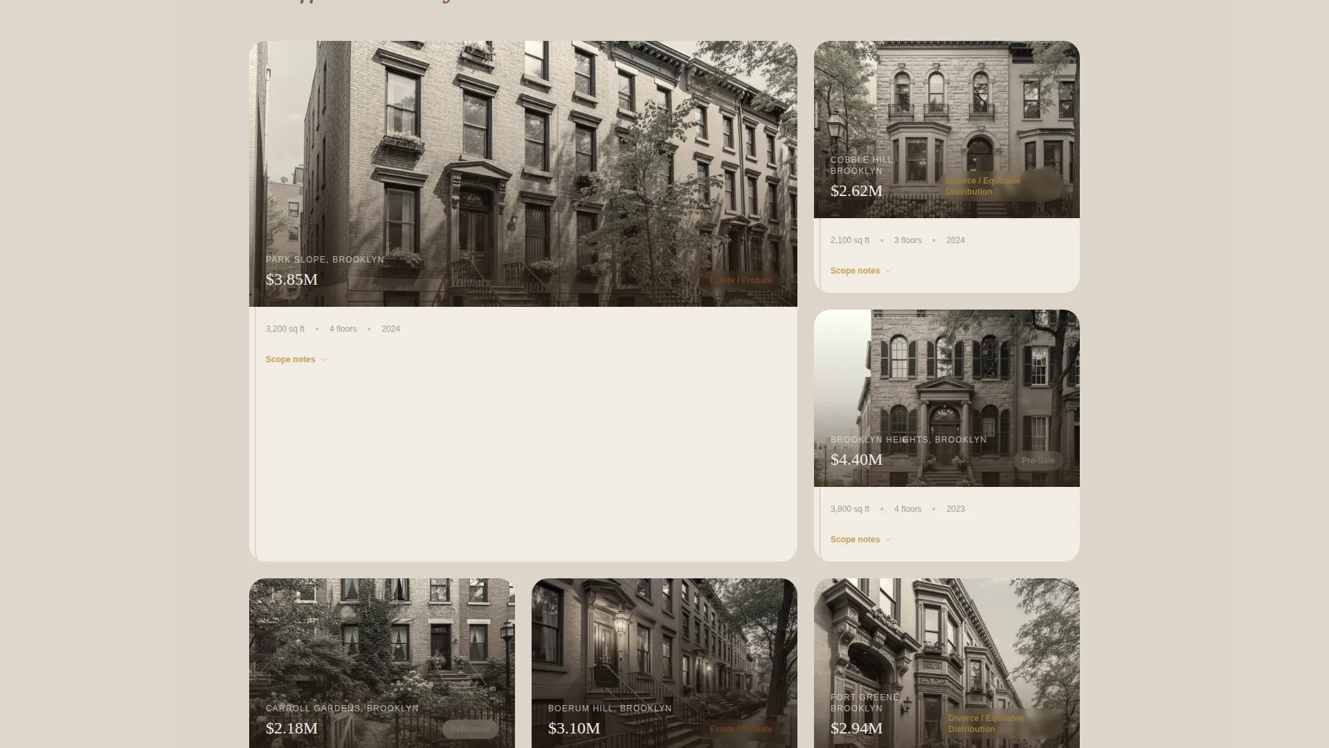 Townhouse Appraiser Gallery Landing Page Template