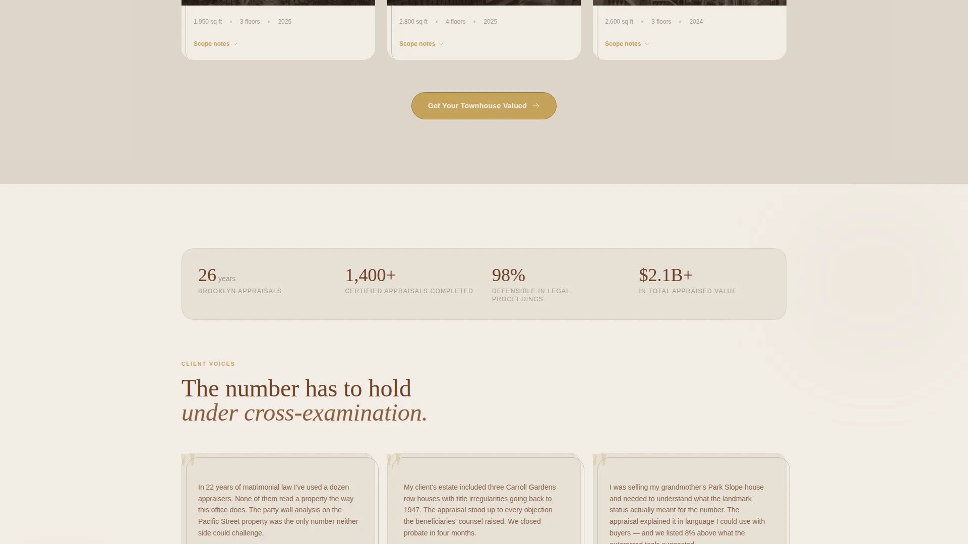 Townhouse Appraiser Gallery Landing Page Template