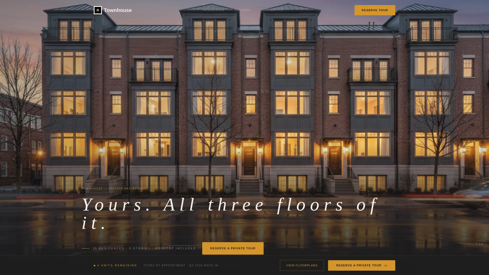 Developer Landing Page Template | Immersive Real Estate