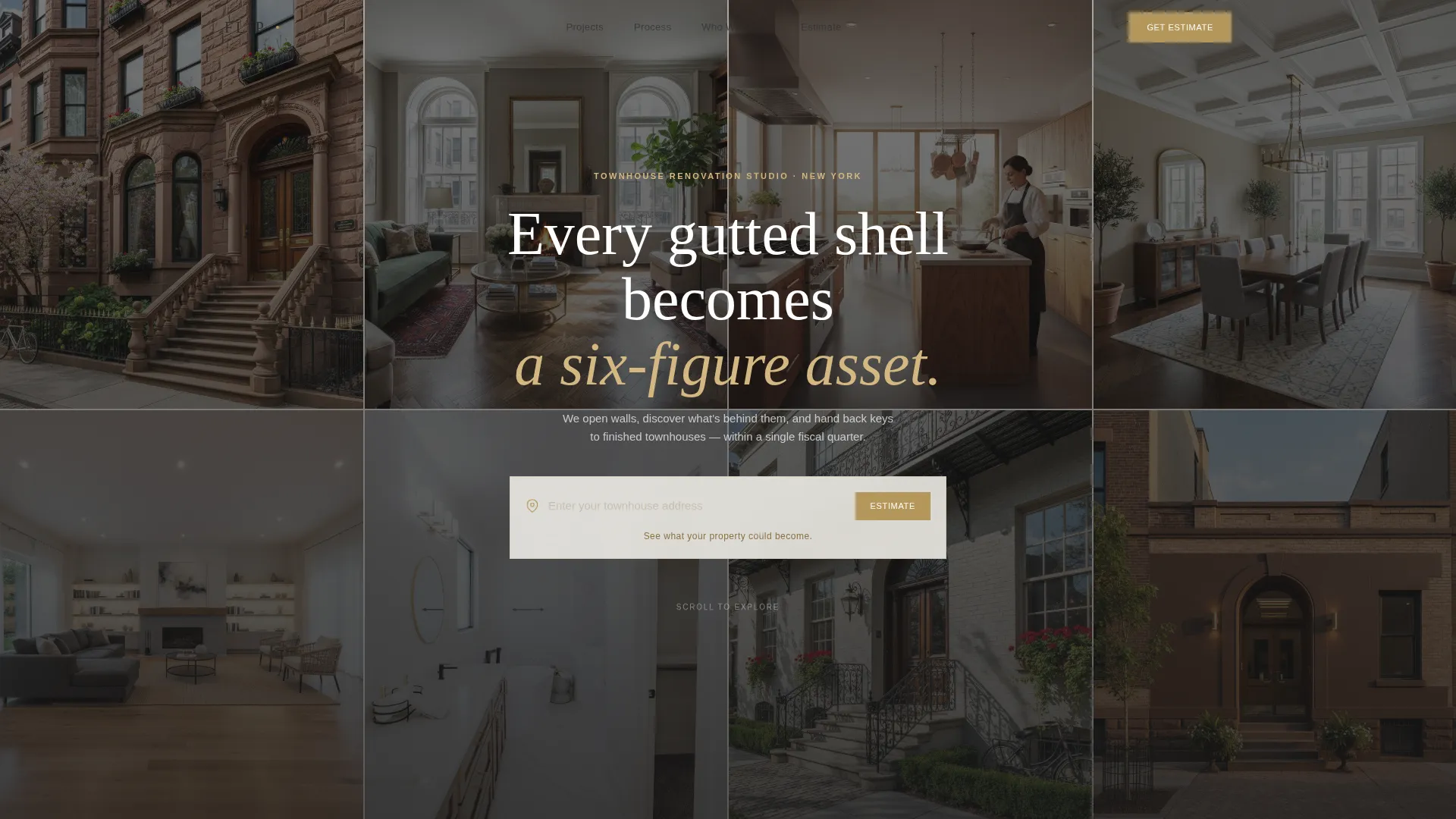 Townhouse Renovation Gallery Landing Page Template