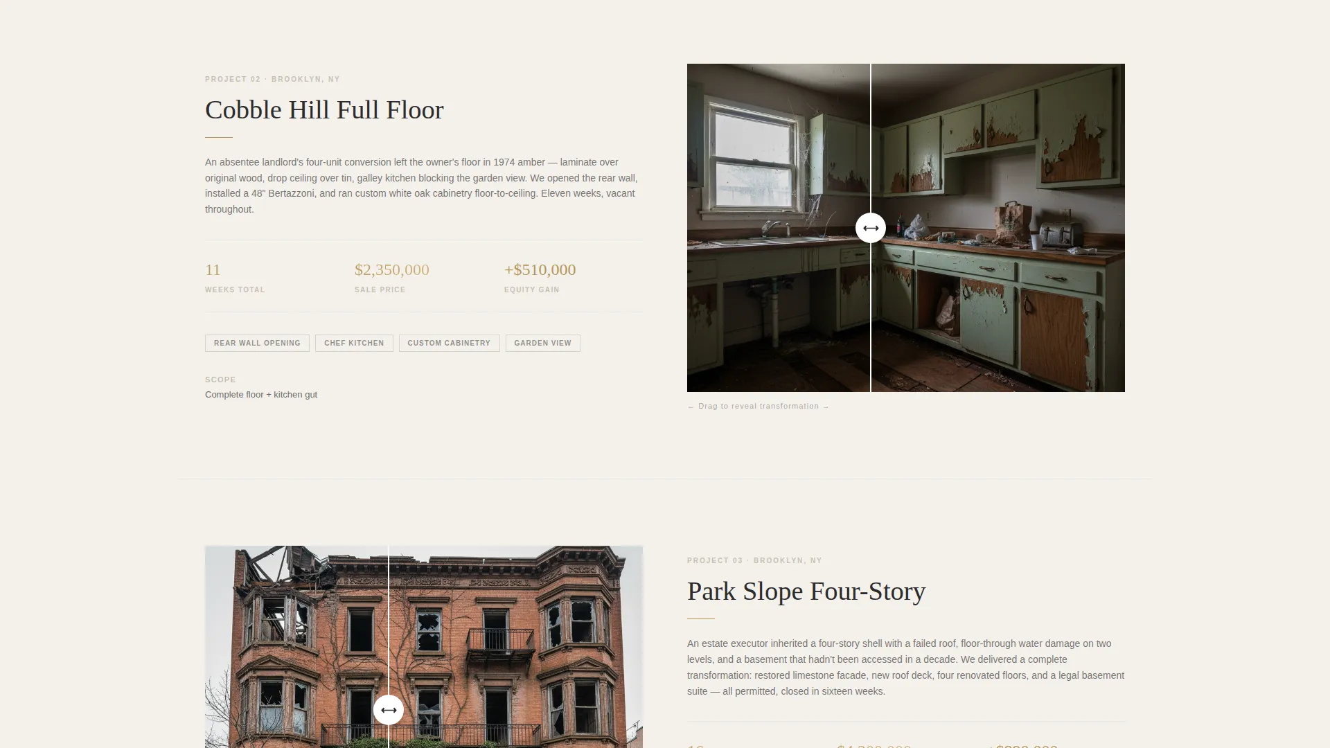 Townhouse Renovation Gallery Landing Page Template