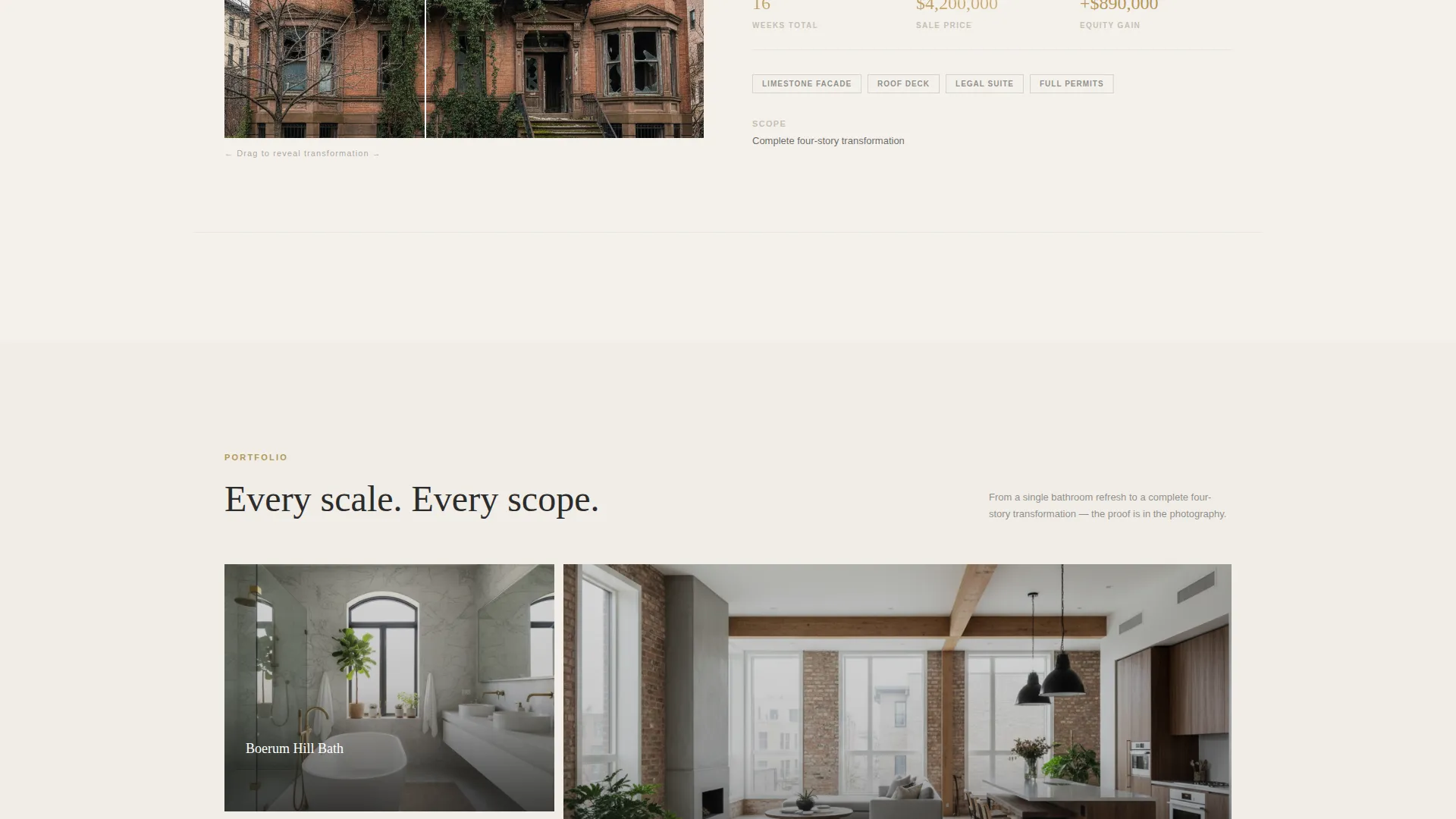 Townhouse Renovation Gallery Landing Page Template