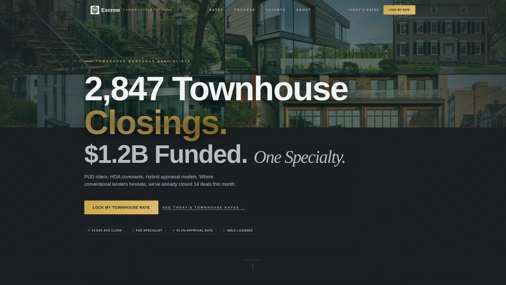 Authoritative Townhouse Mortgage Landing Page Template