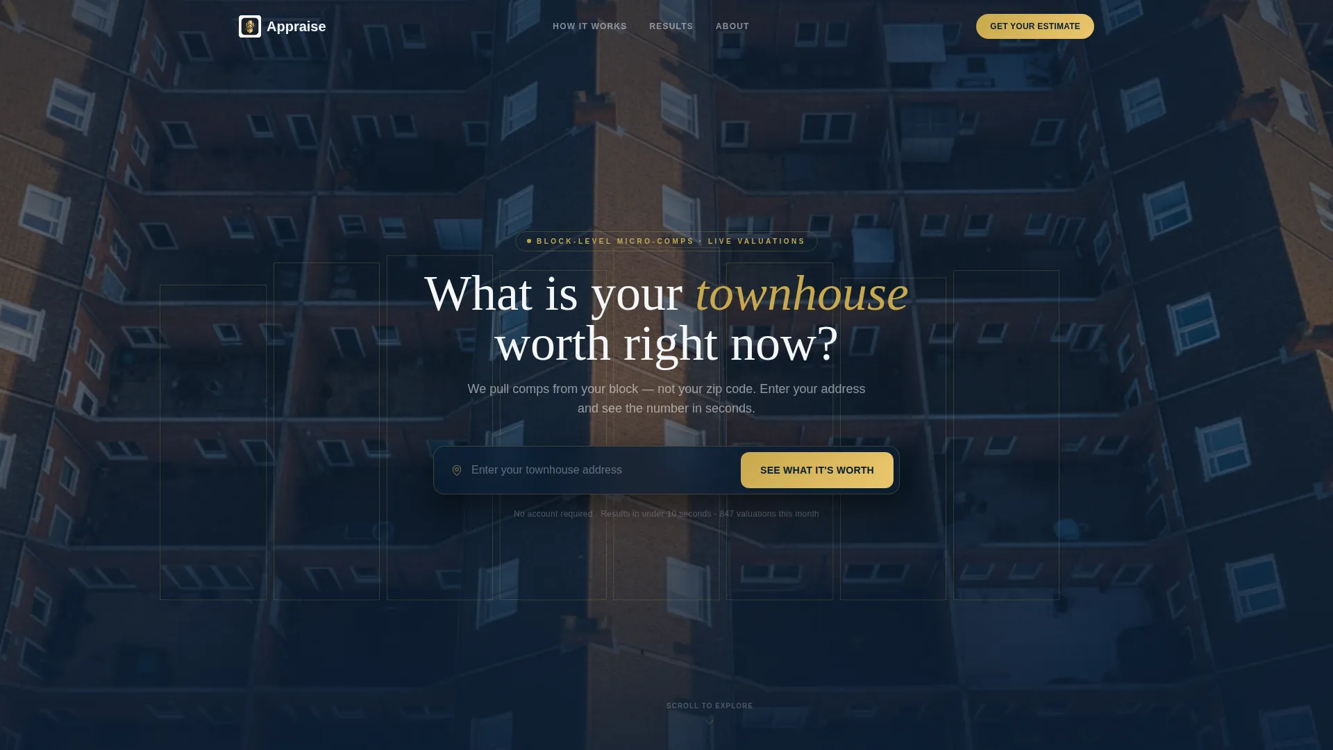Expert Townhouse Appraisal Landing Page Template
