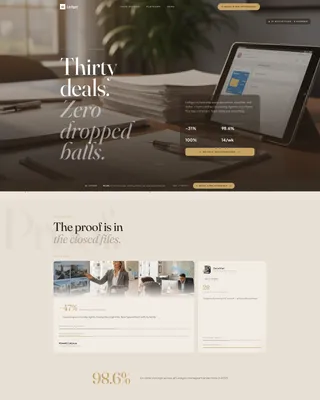 Real Estate Transaction Management Landing Page