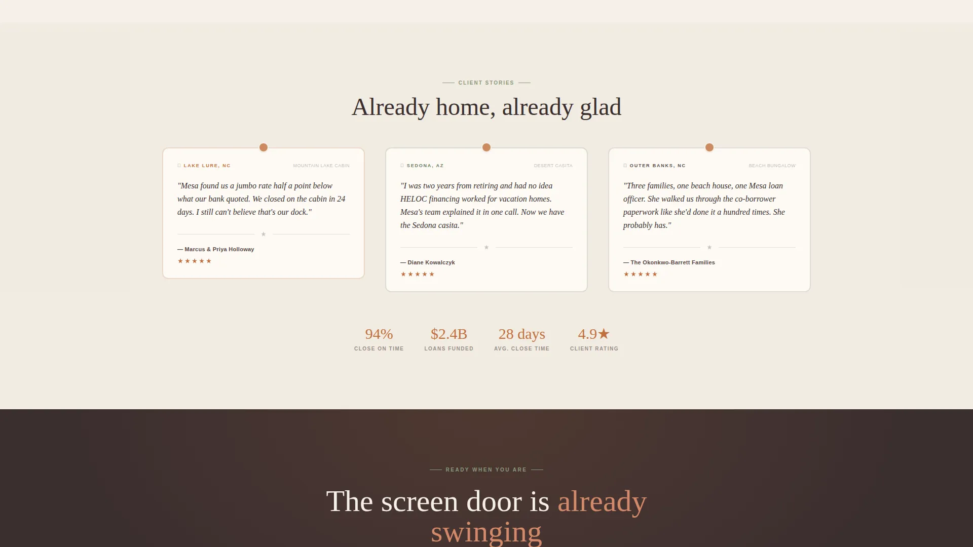 Vacation Home Mortgage Broker Landing Page Template