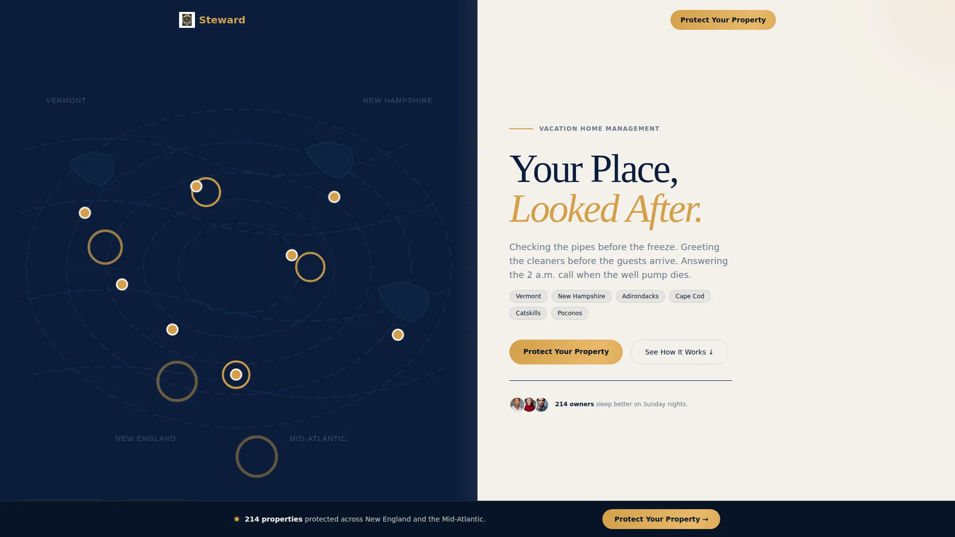 Vacation Home Property Management Landing Page