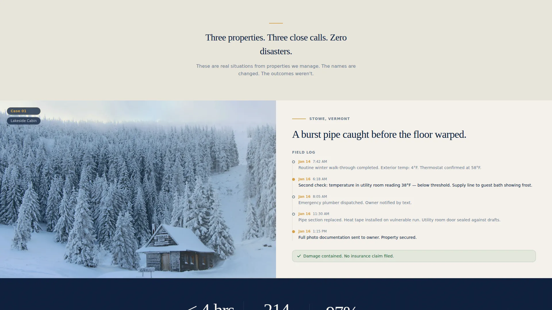 Vacation Home Property Management Landing Page