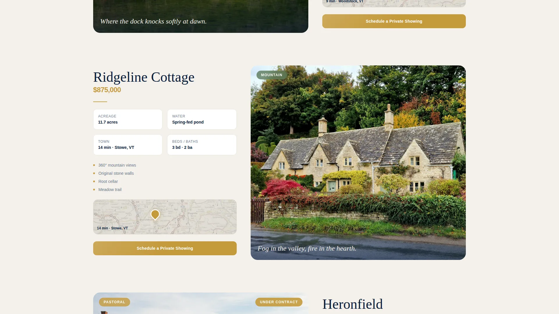 Vacation Home Real Estate Agent Landing Page