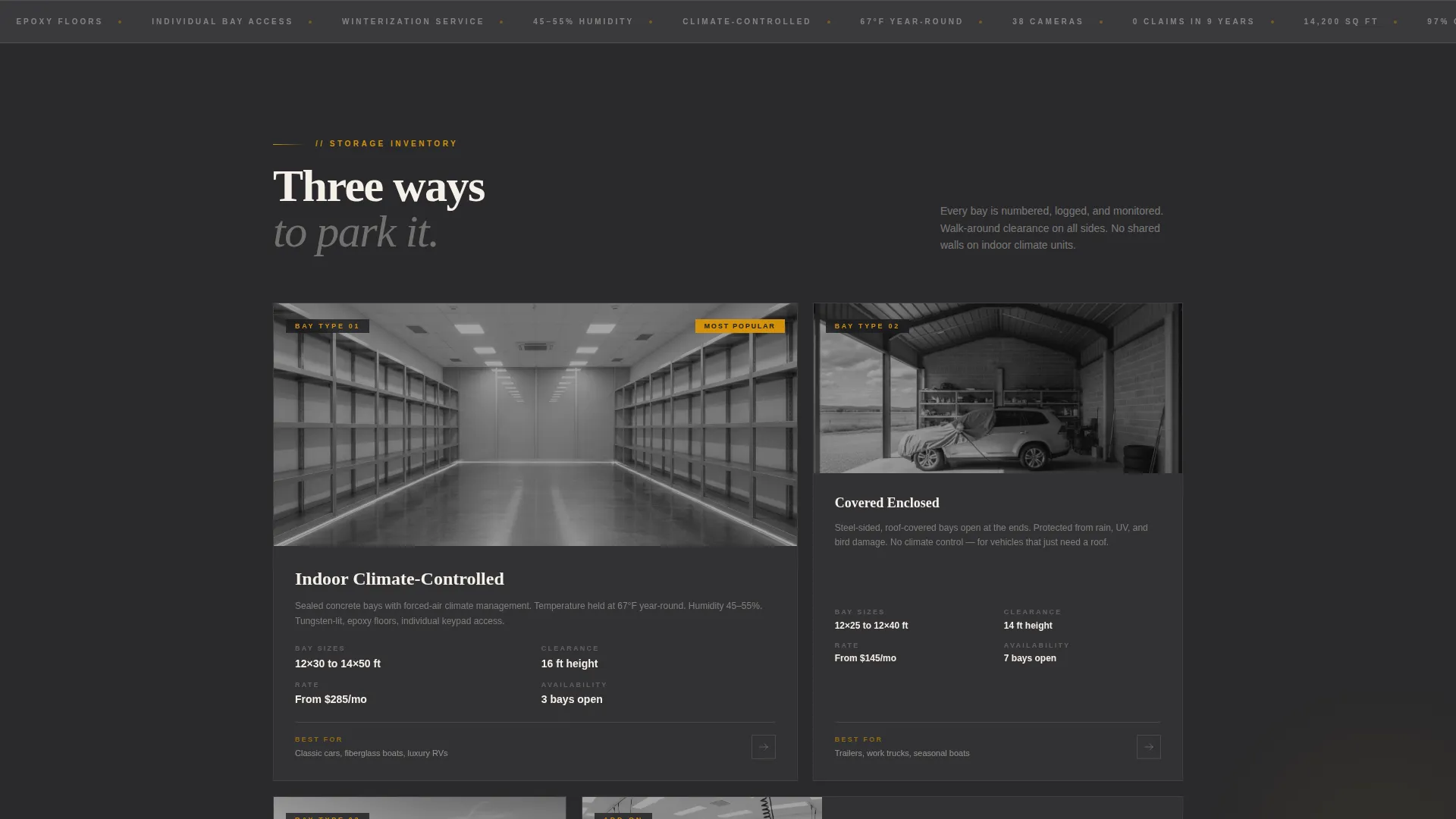Premium Vehicle & Boat Storage Landing Page Template