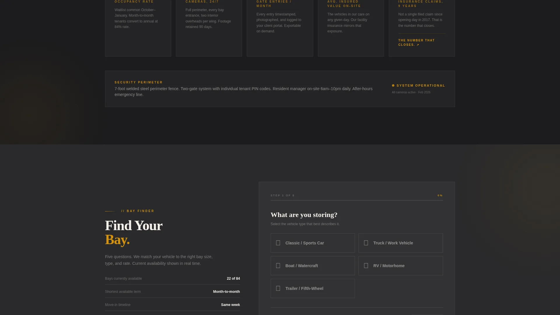 Premium Vehicle & Boat Storage Landing Page Template