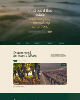 Prestigious Vineyard Estate Landing Page Template