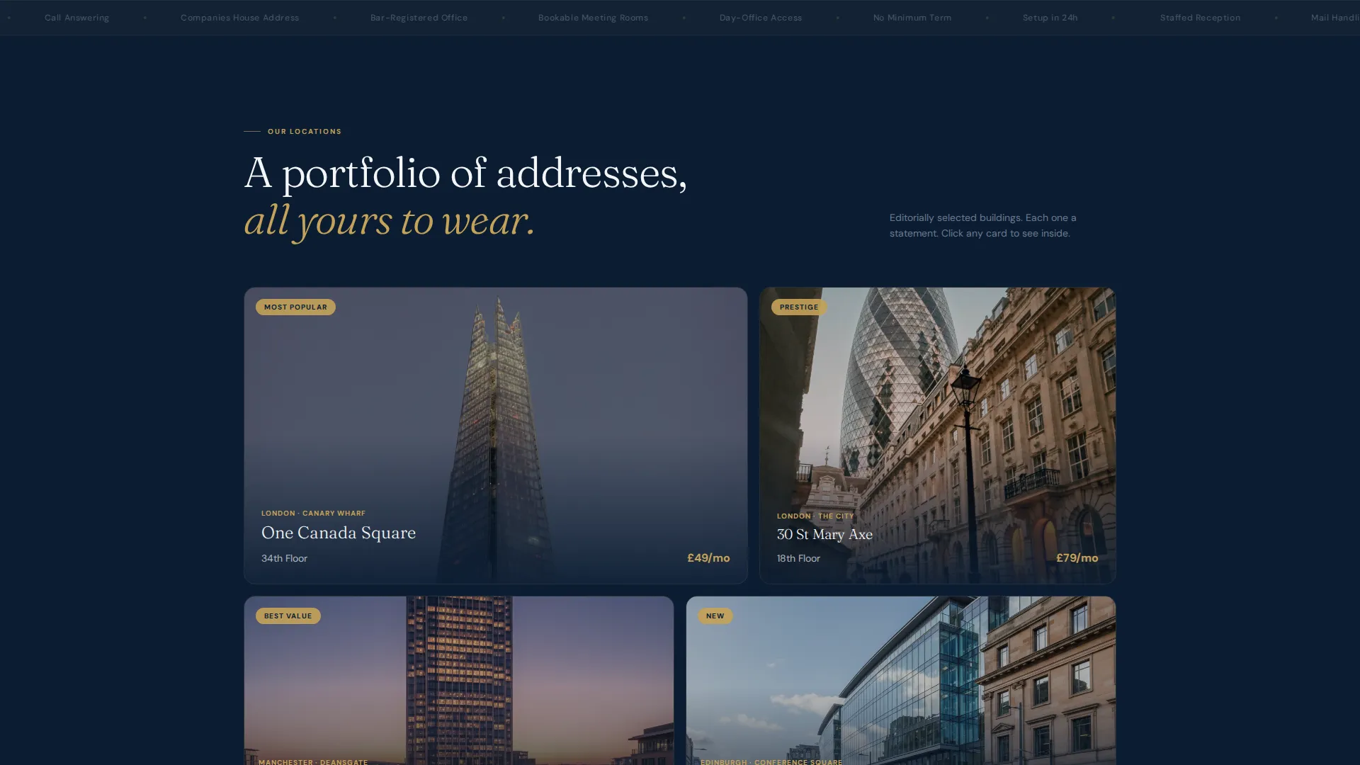 Virtual Office Landing Page Template for Co-Working Providers