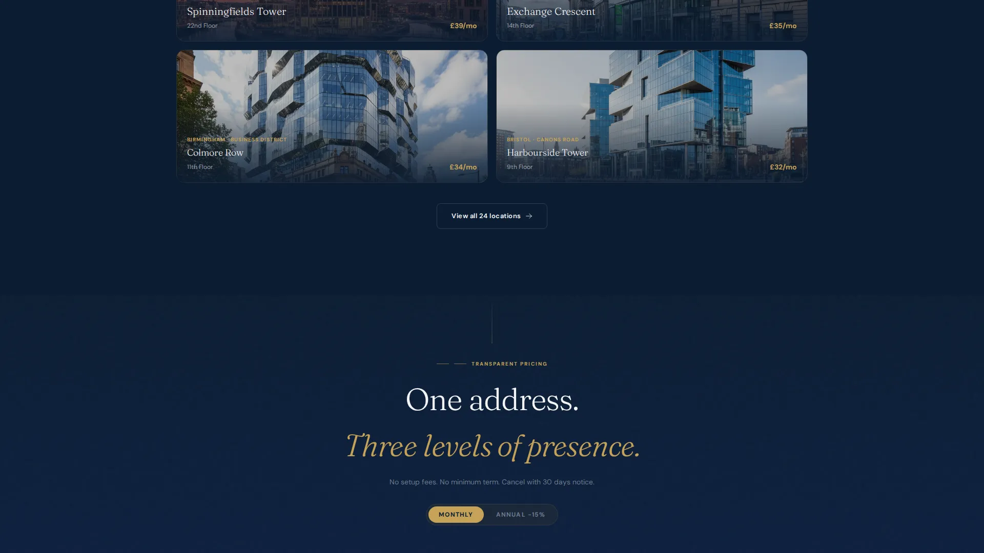 Virtual Office Landing Page Template for Co-Working Providers