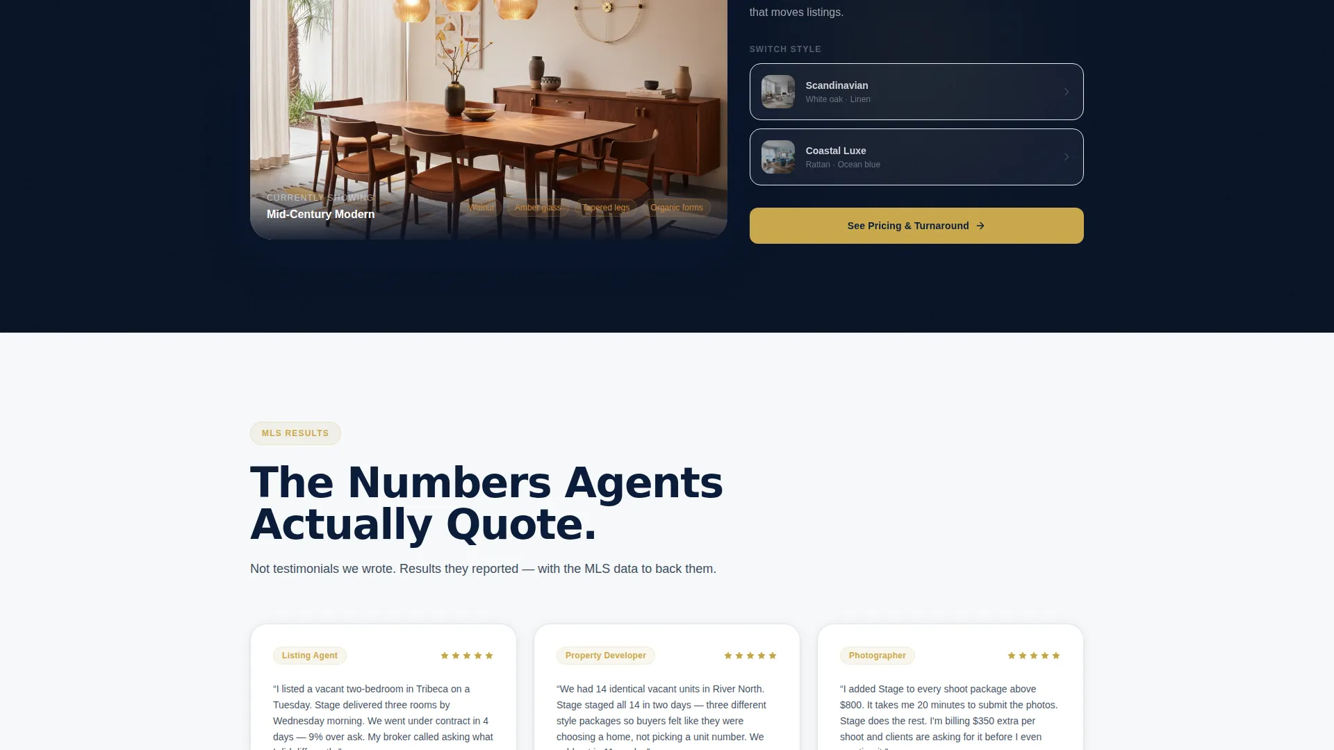 Home Staging & Decor Pricing & Packages Website Template
