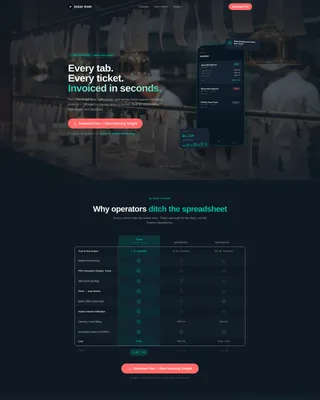 Food & Beverage Invoicing App Landing Page Template