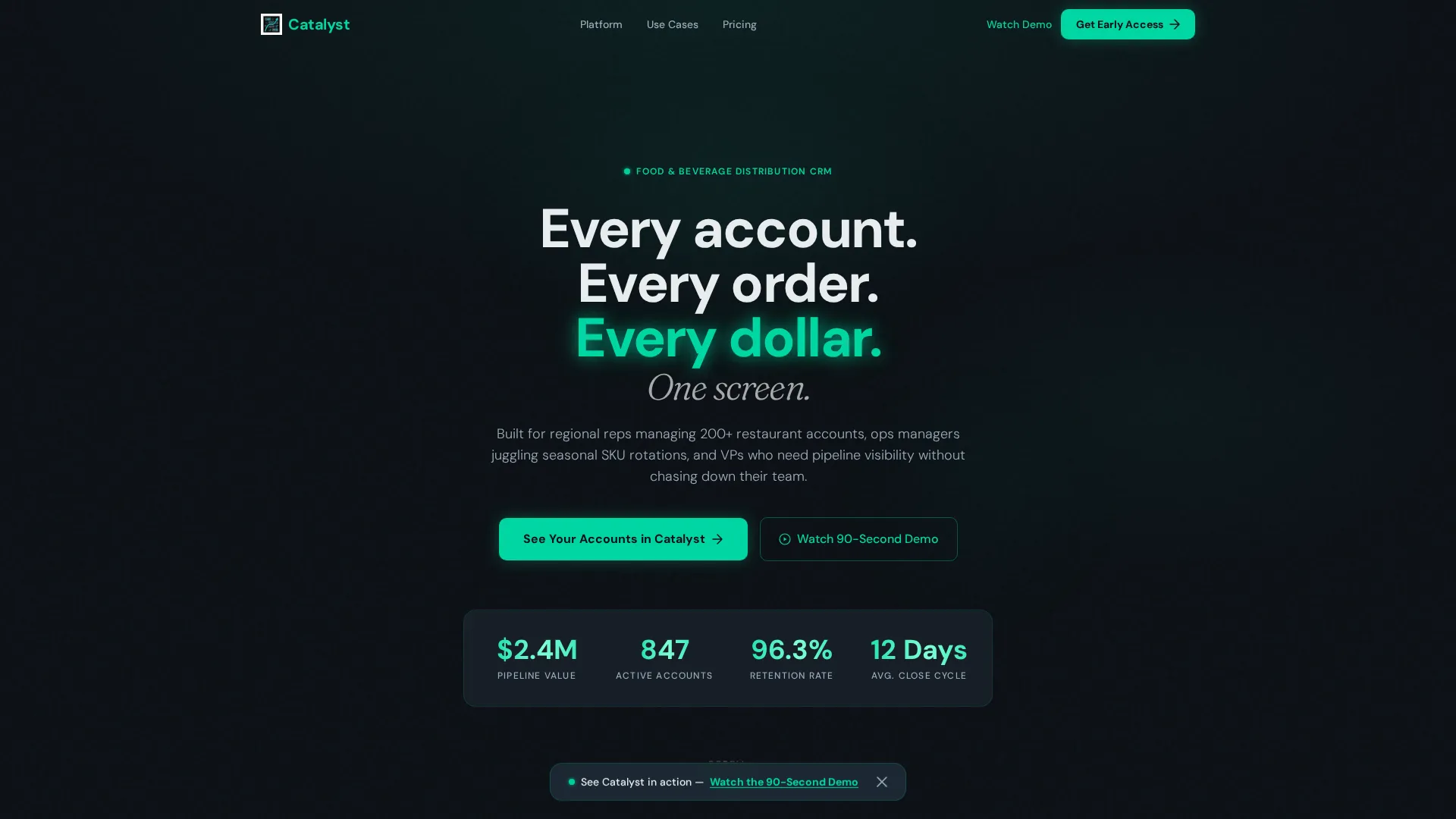 Food & Beverage Distribution Landing Page Template