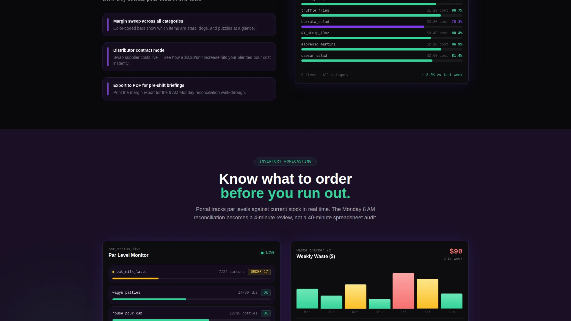 Food & Beverage Client Portal Landing Page Template