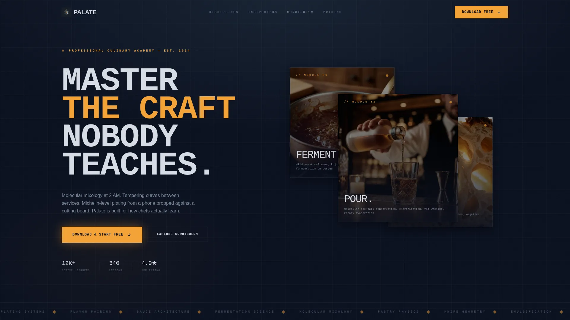 Food & Beverage Course Landing Page Template