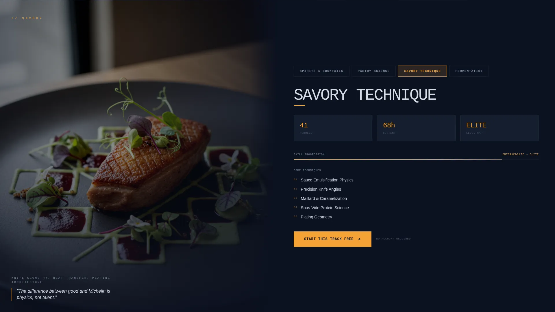Food & Beverage Course Landing Page Template