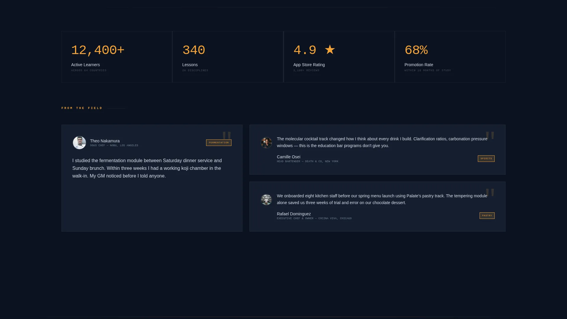 Food & Beverage Course Landing Page Template