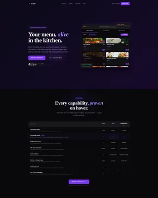 Digital Menu Platform Landing Page Template