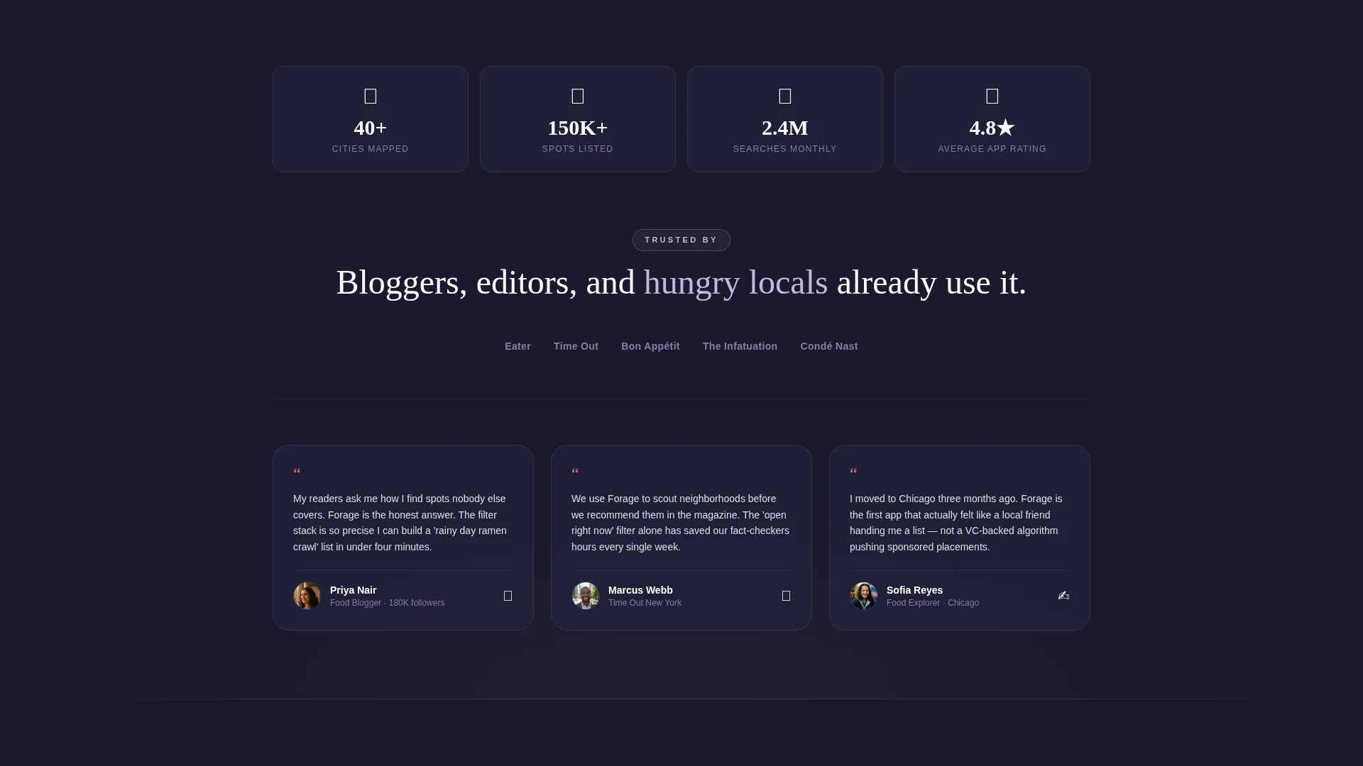 Food Directory Landing Page Template