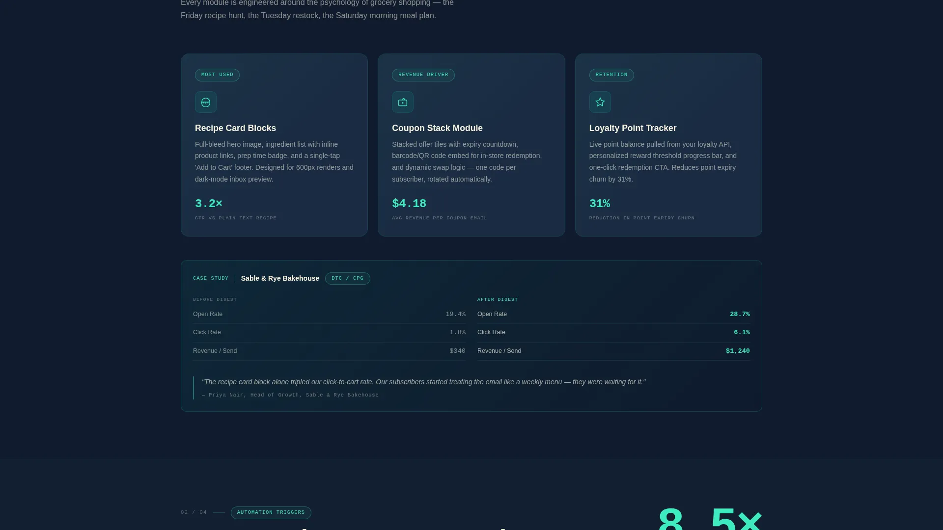 Food & Beverage Email Newsletter Landing Page Template