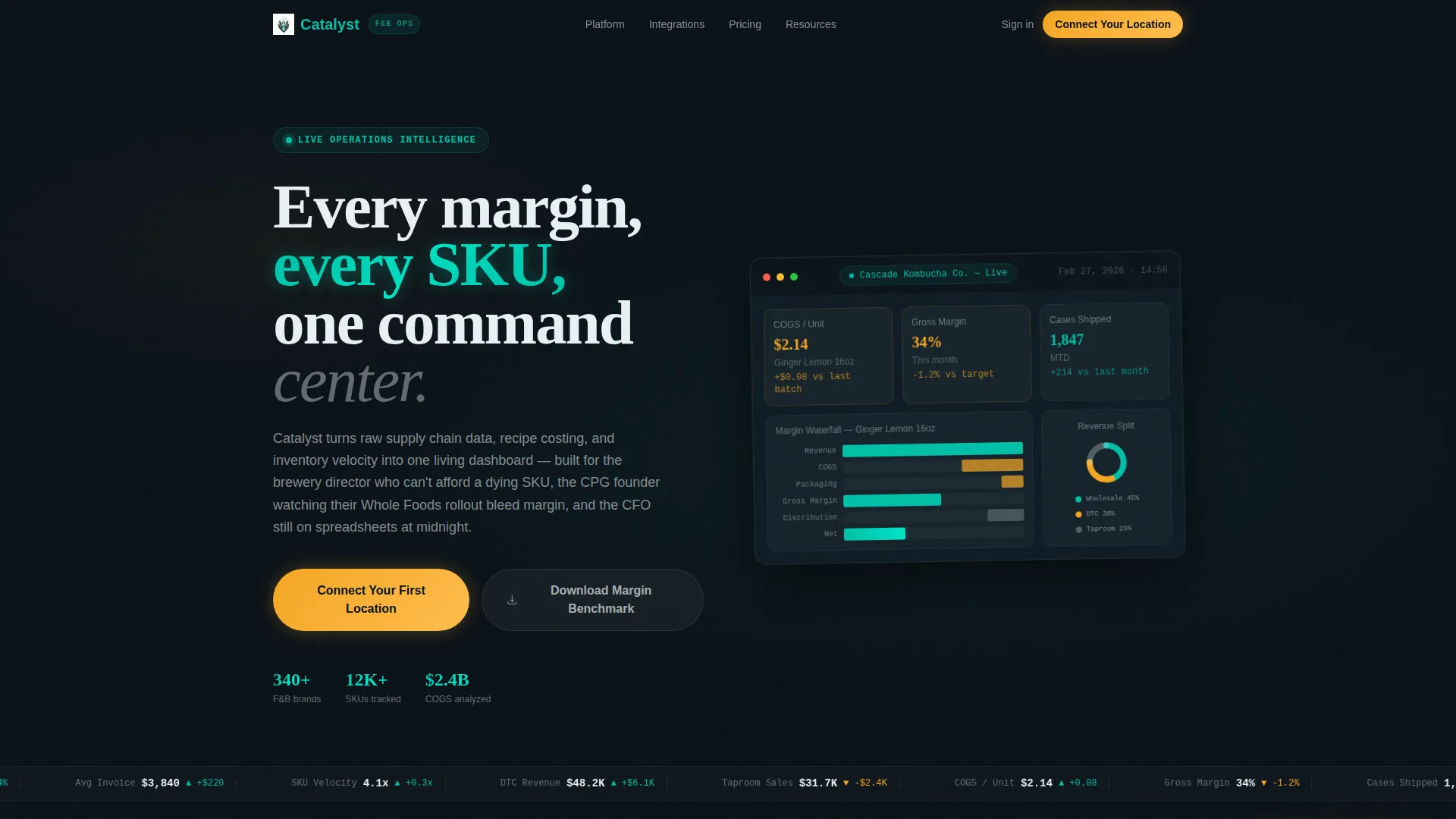 Food & Beverage Analytics Landing Page Template