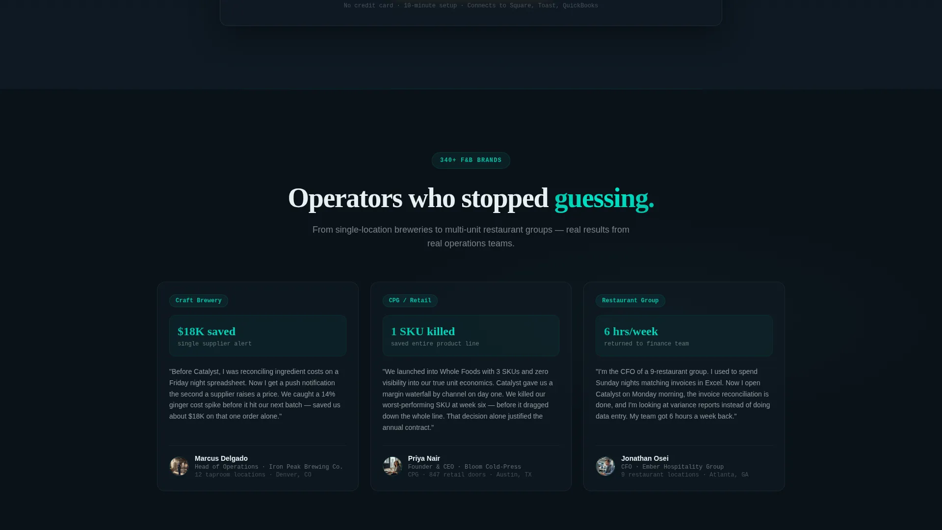 Food & Beverage Analytics Landing Page Template