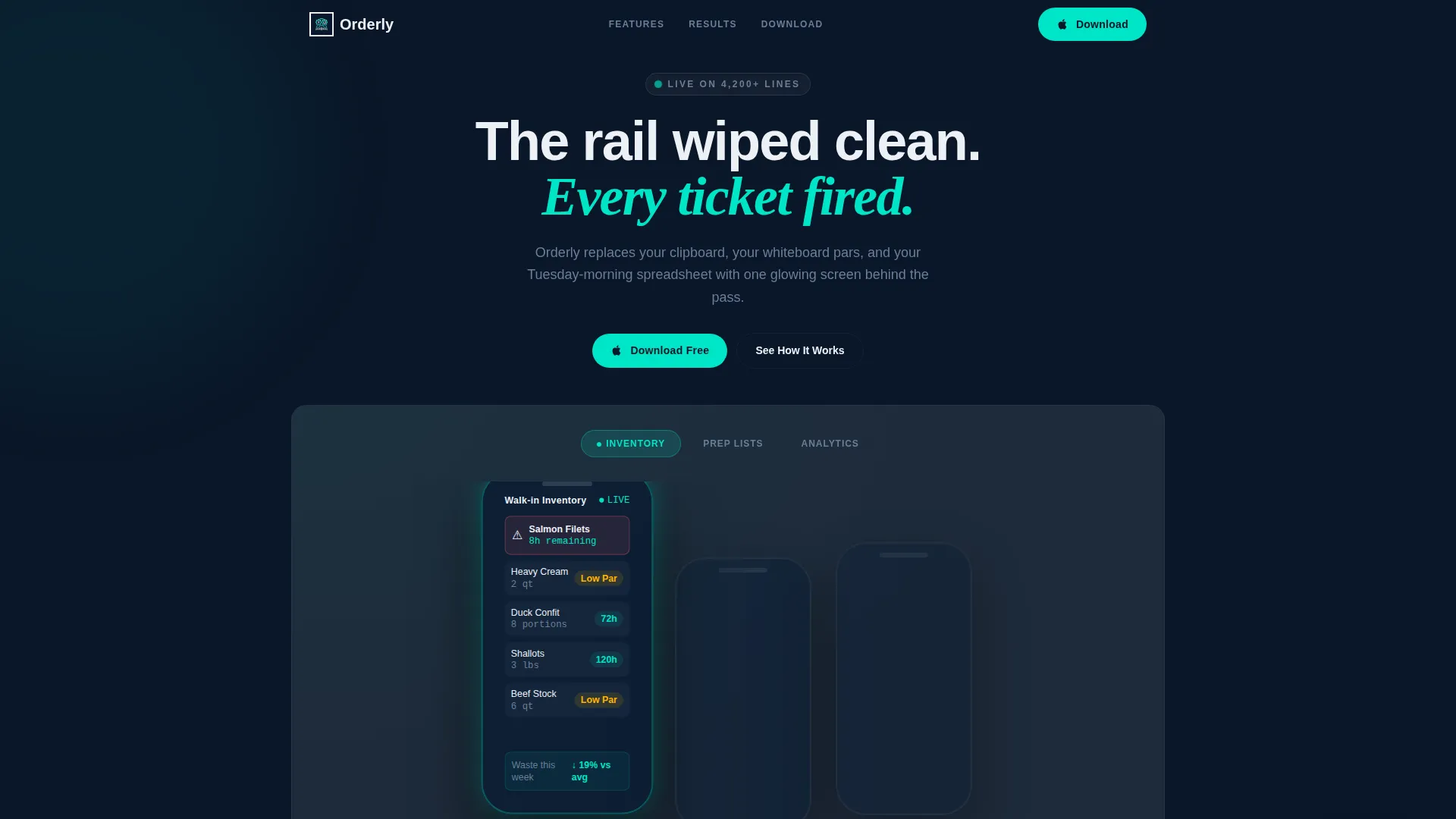 Kitchen Management App Landing Page Template