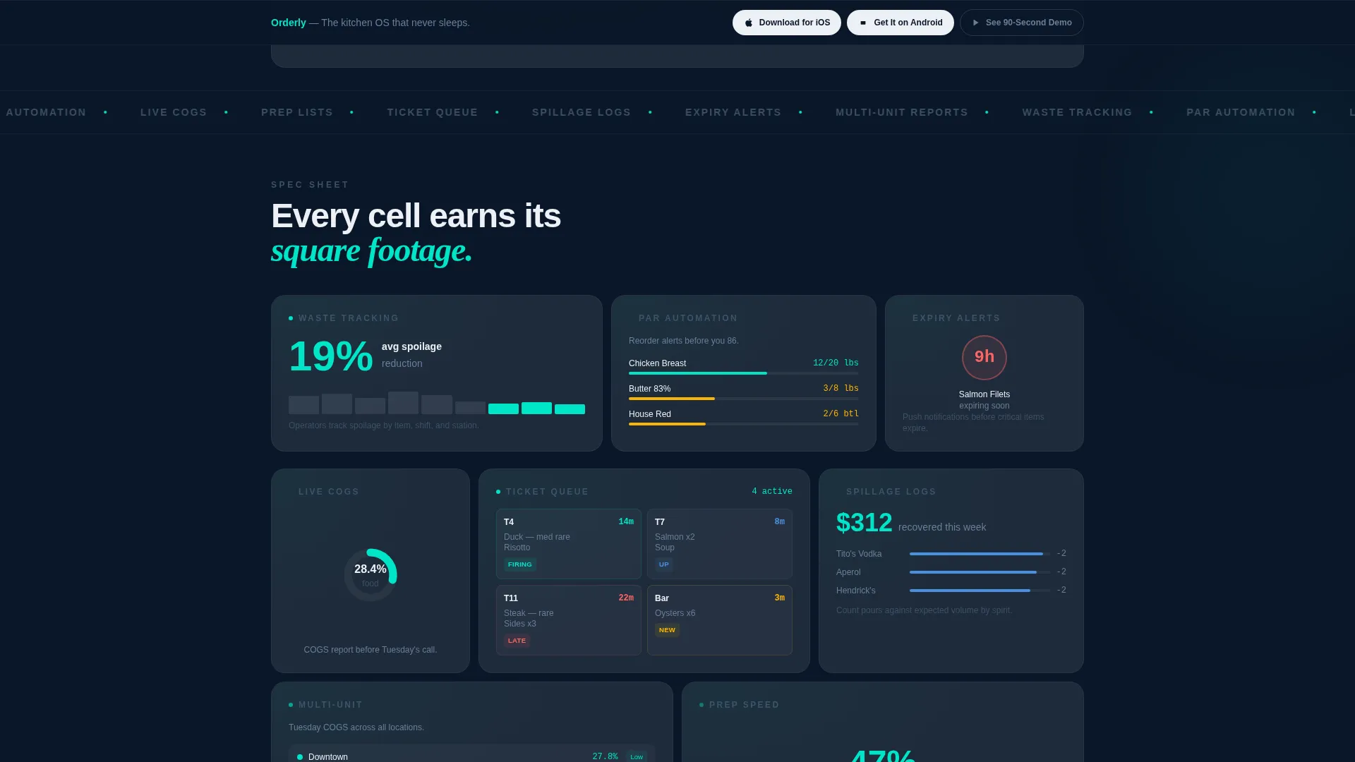 Kitchen Management App Landing Page Template