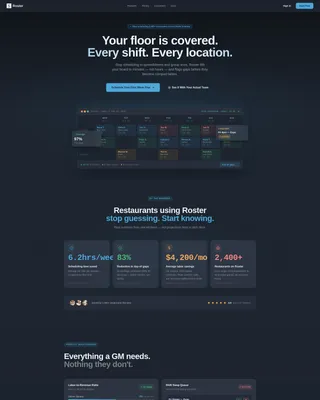 Food & Beverage Staff Scheduling Landing Page Template
